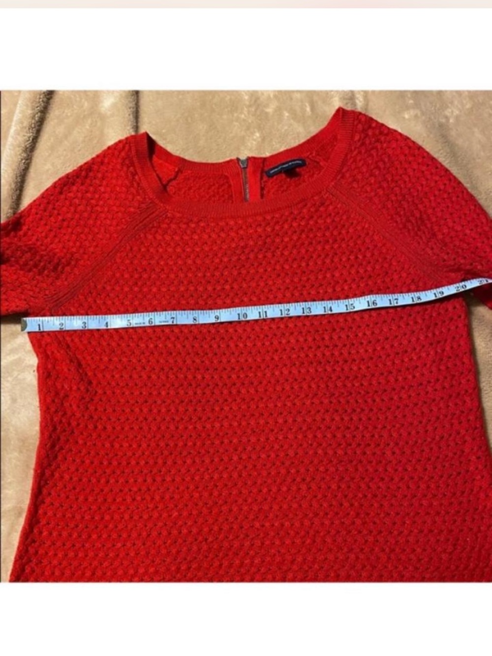American Eagle Outfitters Red Textured Off-the-Shoulder Sweater Sz L